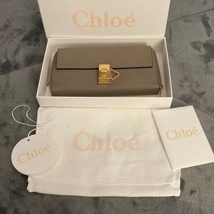 Chloe long zipper wallet Motty grey pristine condition CHC15UP78094423W